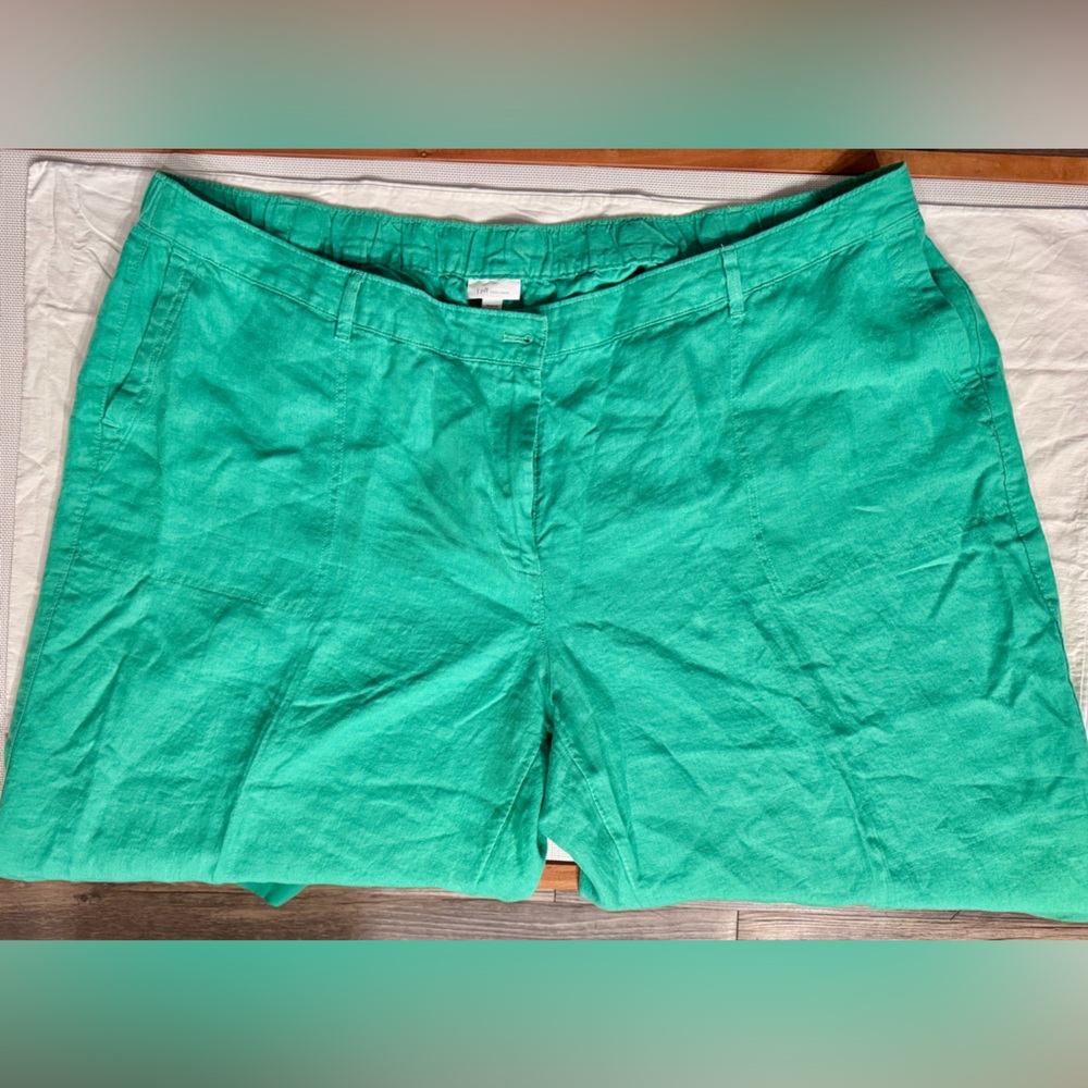 J.Jill NET Linen elastic waist pull on cropped pants size 4X - Picture 4 of 7
